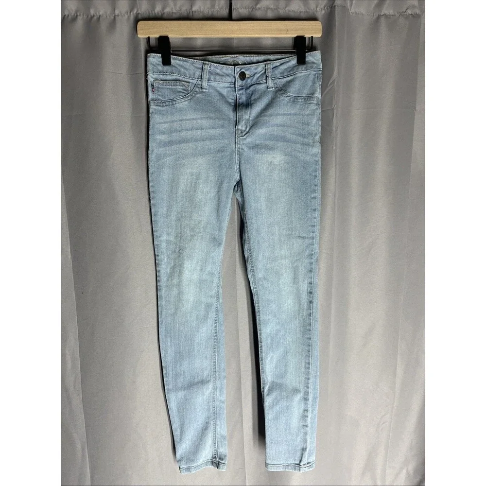 Vigoss Jeans Girls Size 14 Youth Blue Slim Light Wash Denim Skinny adjustable